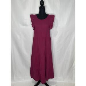 Cal Style Women's Burgundy Flowy Dress Size Small